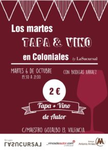 Los martes Tapa y Vino en Coloniales by La Sucursal Sonia Selma 06102015